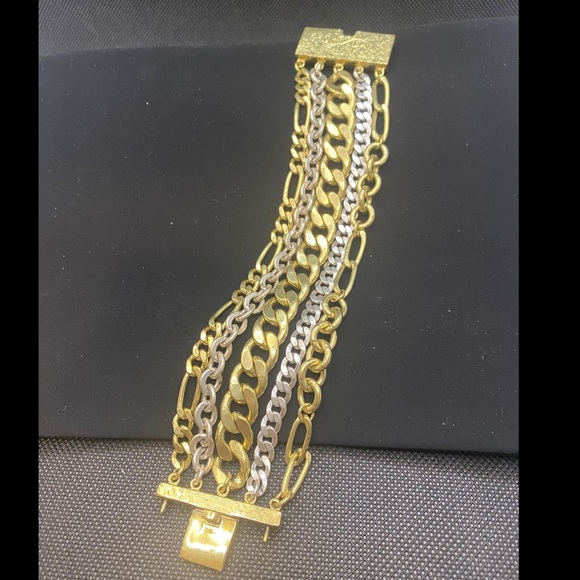 Silpada Vintage Sterling Silver & Brass 5 Strand Chain Bracelet (KR Collection) - Picture 3 of 8